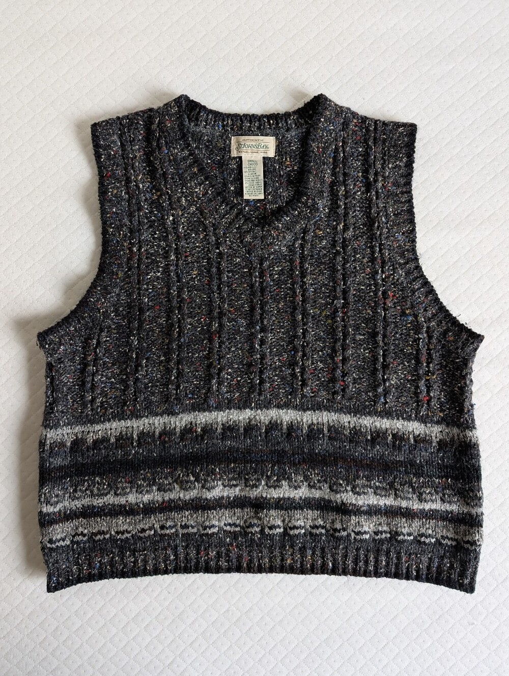 Vintage St Johns Bay Wool blend Vest Gray Grandpacore 90s vintage, size S